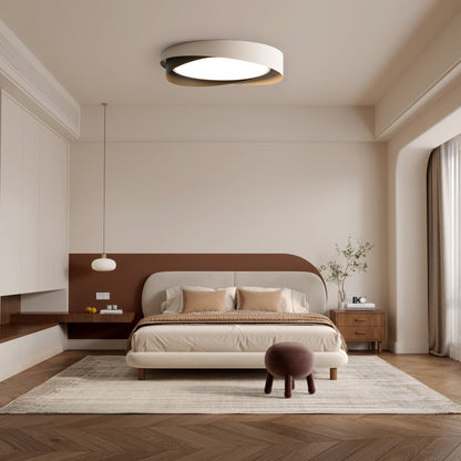 Halo Ring LED Flush Ceiling Light / ∅ 19.7″ x H 3.5″ / Dia 50cm x H 9cm (Power: ~36W) / White & White / Warm Light