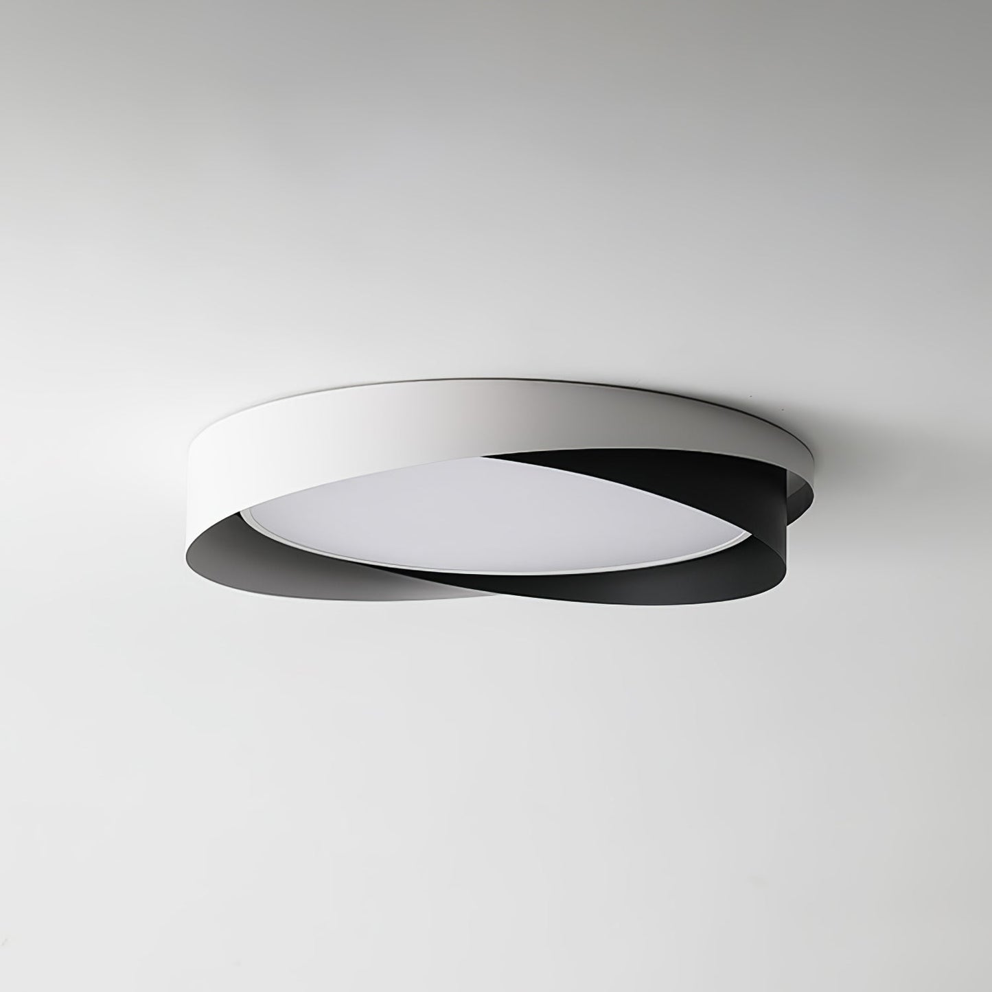 Halo Ring LED Flush Ceiling Light / ∅ 19.7″ x H 3.5″ / Dia 50cm x H 9cm (Power: ~36W) / White & White / Cool Light