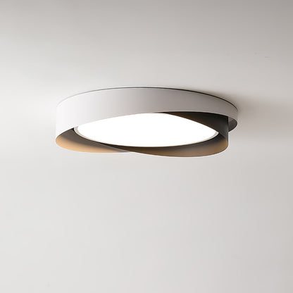 Halo Ring LED Flush Ceiling Light / ∅ 23.6″ x H 3.5″ / Dia 60cm x H 9cm (Power: ~48W) / Black & White / Warm Light
