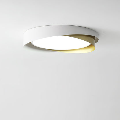 Halo Ring LED Flush Ceiling Light / ∅ 23.6″ x H 3.5″ / Dia 60cm x H 9cm (Power: ~48W) / Black & White / Cool Light