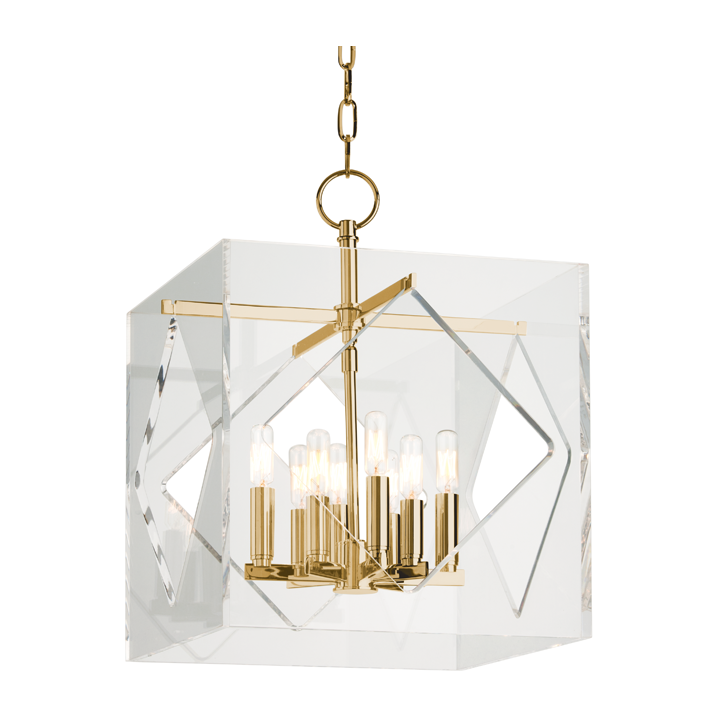 Hudson Valley Lighting Travis 8 Light 16 inch Pendant Ceiling Light / Aged Brass