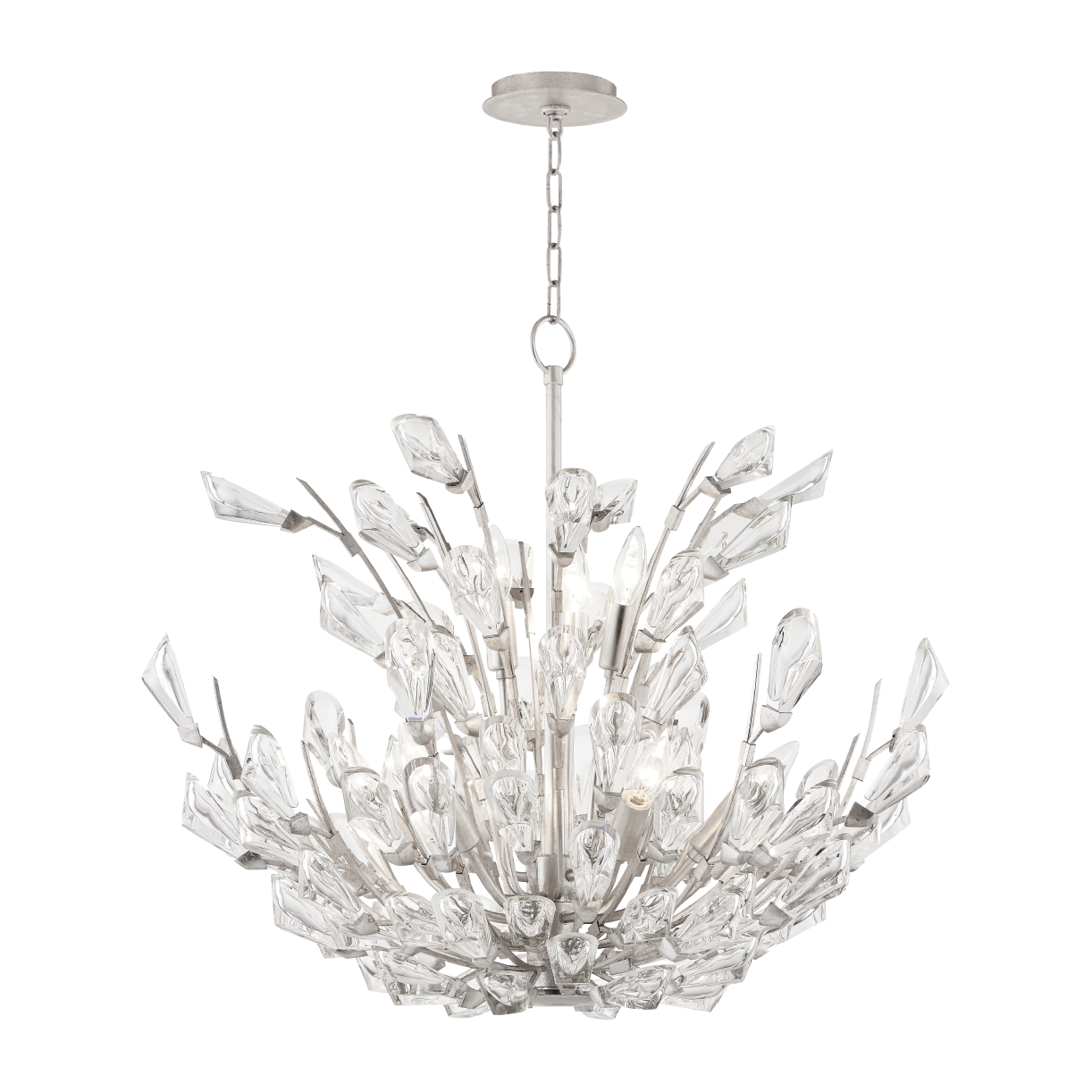 Hudson Valley Lighting Tulip 9 Light 27.75 inch Chandelier Ceiling Light / Silver Leaf