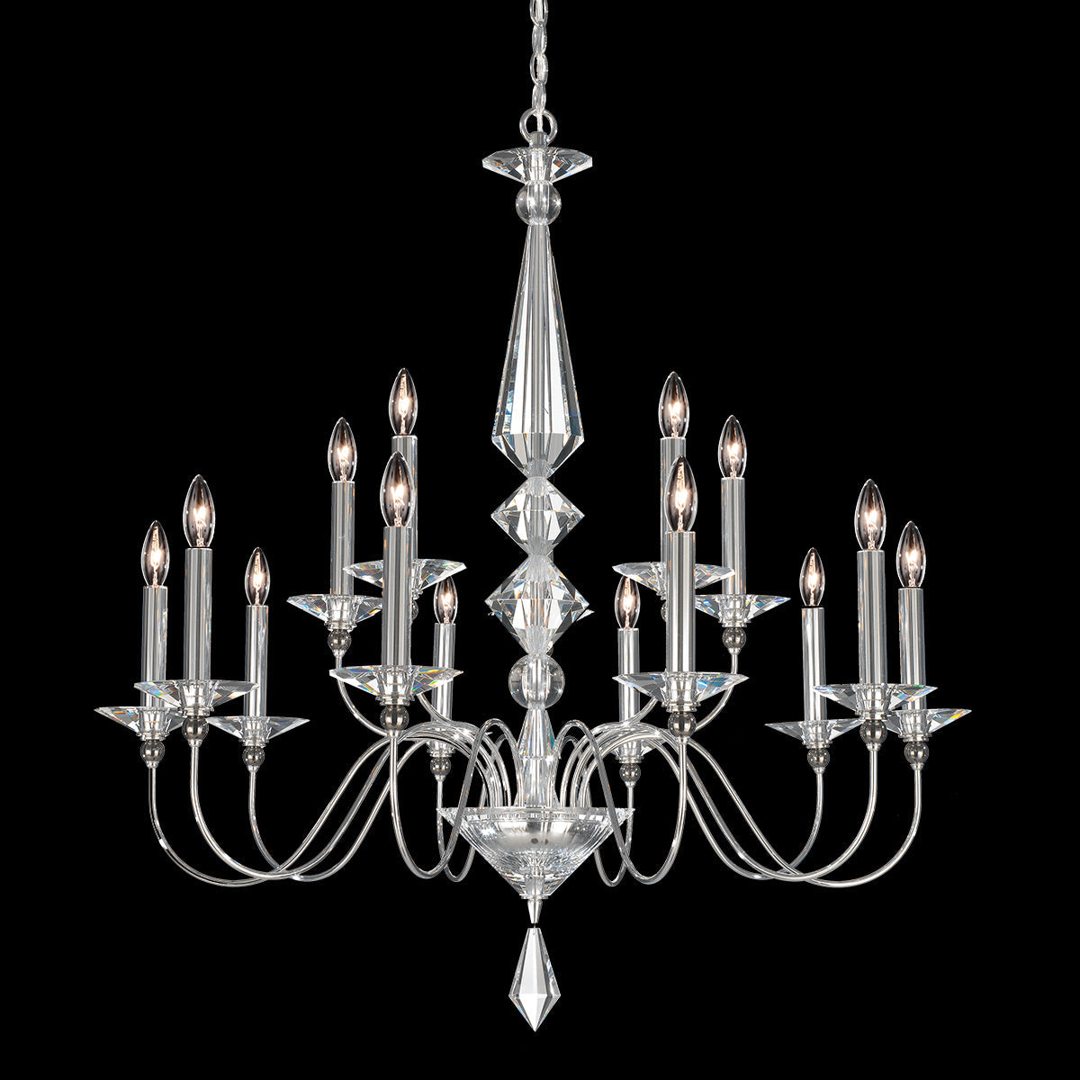 Jasmine Silver Crystal Chandelier / Default Title