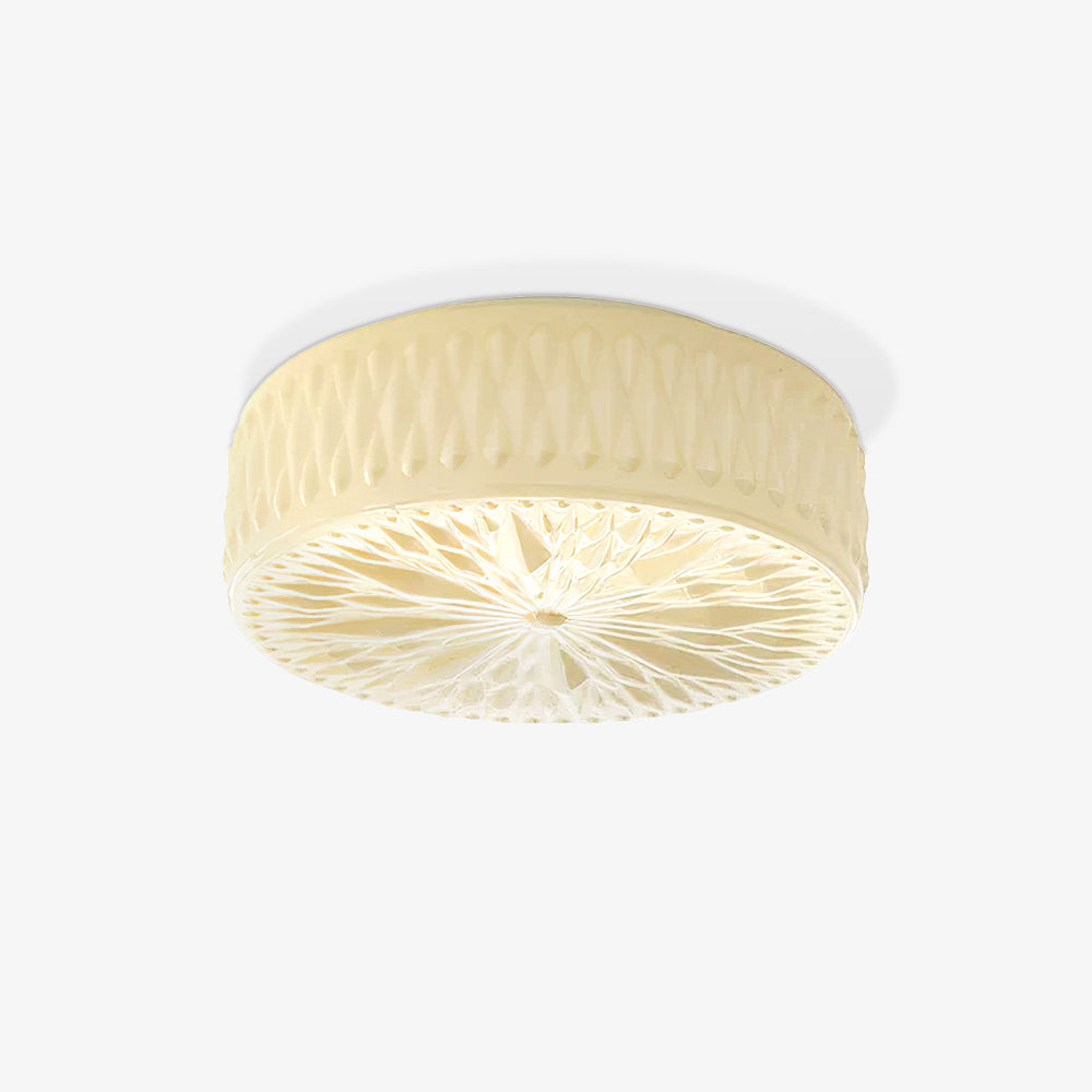 Layered Glass LED Ceiling Light / ∅ 15″ x H 5.9″ / Dia 38cm x H 15cm / White / Warm Light