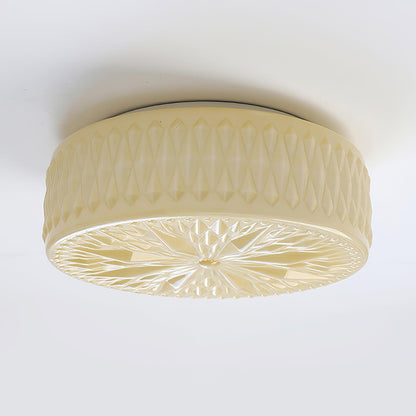 Layered Glass LED Ceiling Light / ∅ 15″ x H 5.9″ / Dia 38cm x H 15cm / Beige / Cool Light
