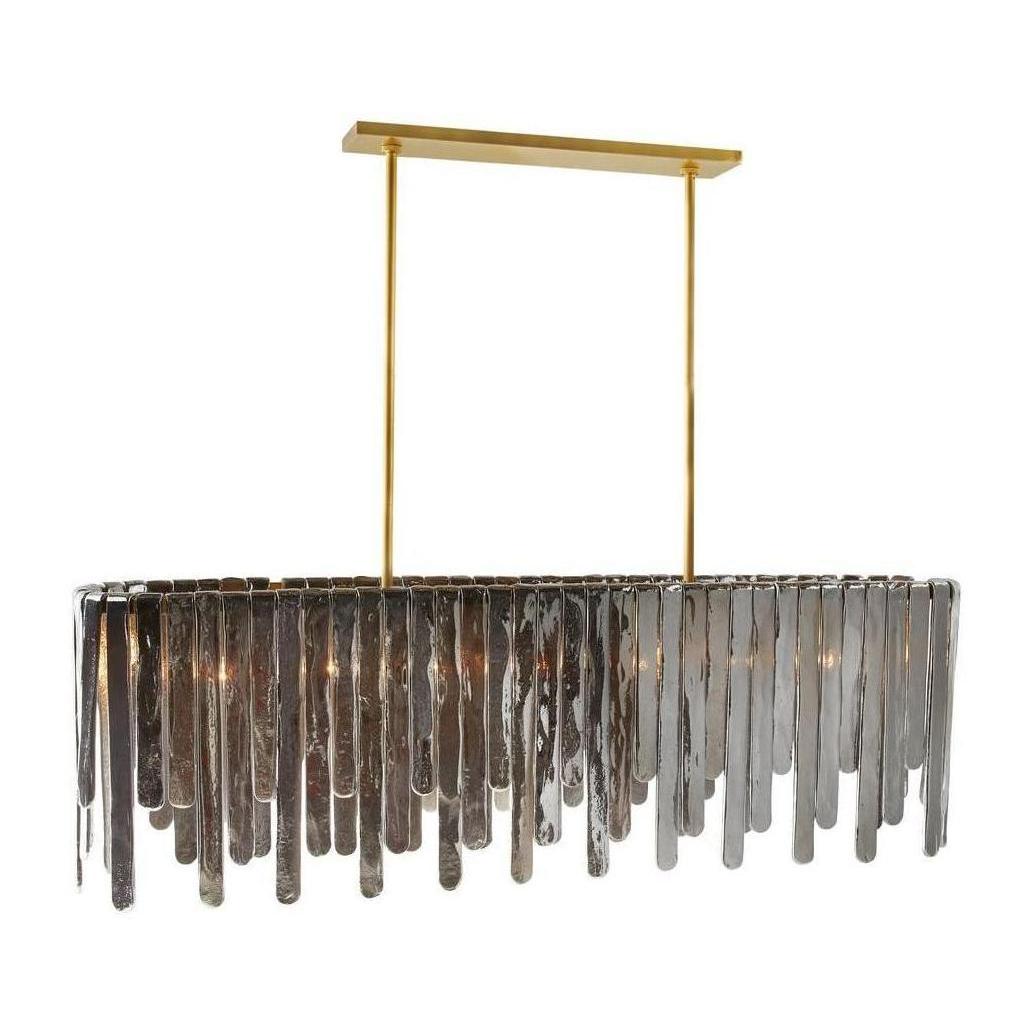 Leighton Cascading Glass Chandelier / Gray