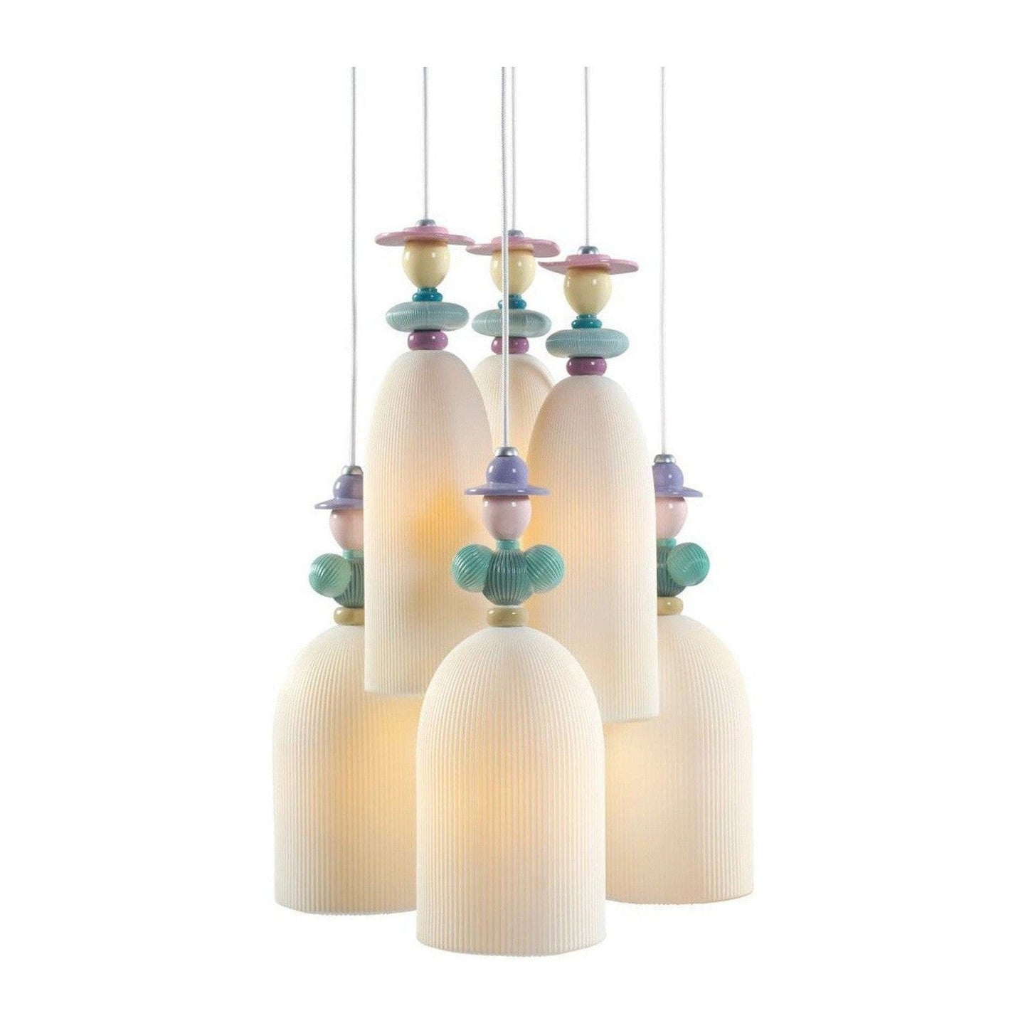 Mademoiselle Floral Six-Light Porcelain Chandelier