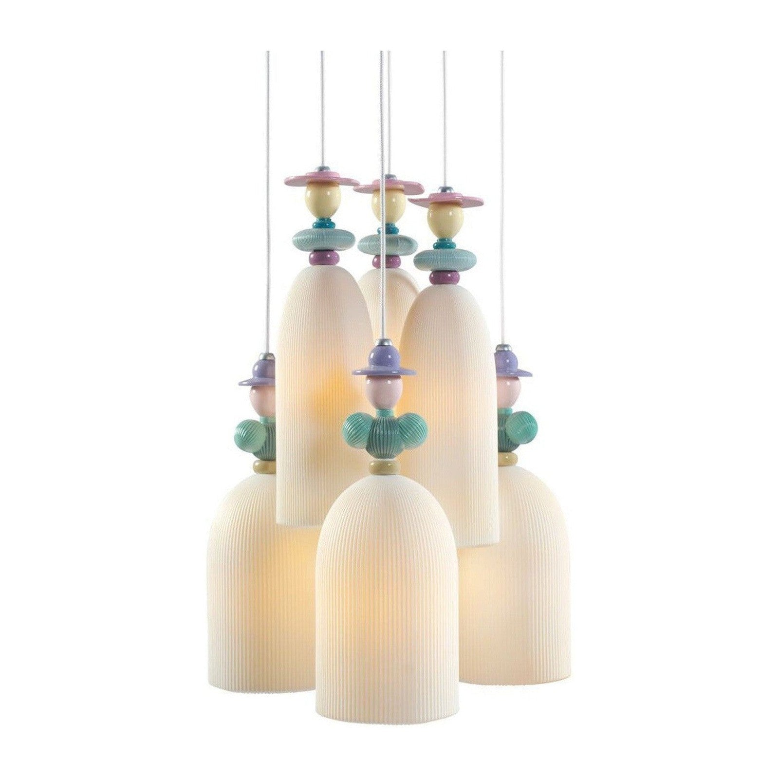Mademoiselle Floral Six-Light Porcelain Chandelier