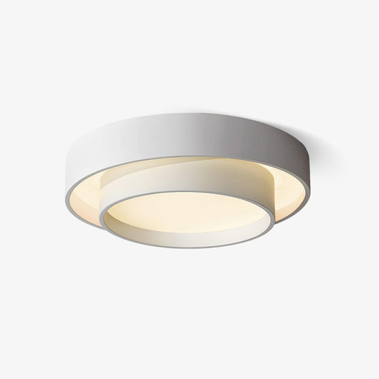 Melody Layered Ring LED Ceiling Light / ∅ 15.7″ x H 5.5″ / Dia 40cm x H 14cm / Black / Warm Light