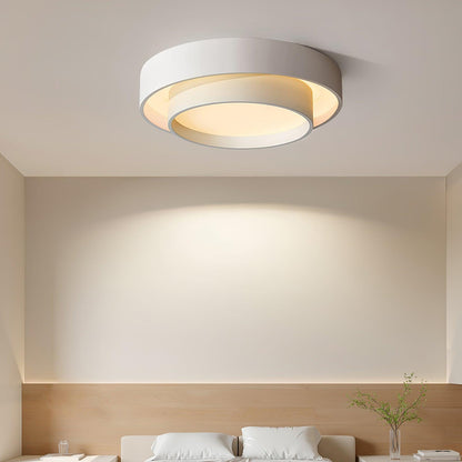 Melody Layered Ring LED Ceiling Light / ∅ 15.7″ x H 5.5″ / Dia 40cm x H 14cm / Black / Cool Light