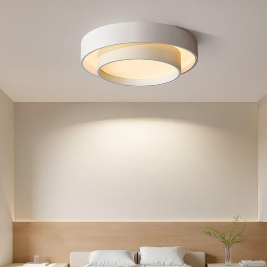 Melody Layered Ring LED Ceiling Light / ∅ 15.7″ x H 5.5″ / Dia 40cm x H 14cm / Black / Cool Light