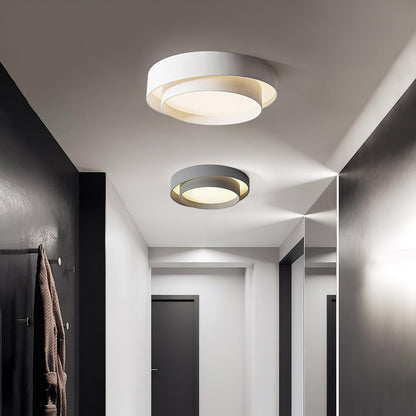 Melody Layered Ring LED Ceiling Light / ∅ 15.7″ x H 5.5″ / Dia 40cm x H 14cm / Grey / Warm Light