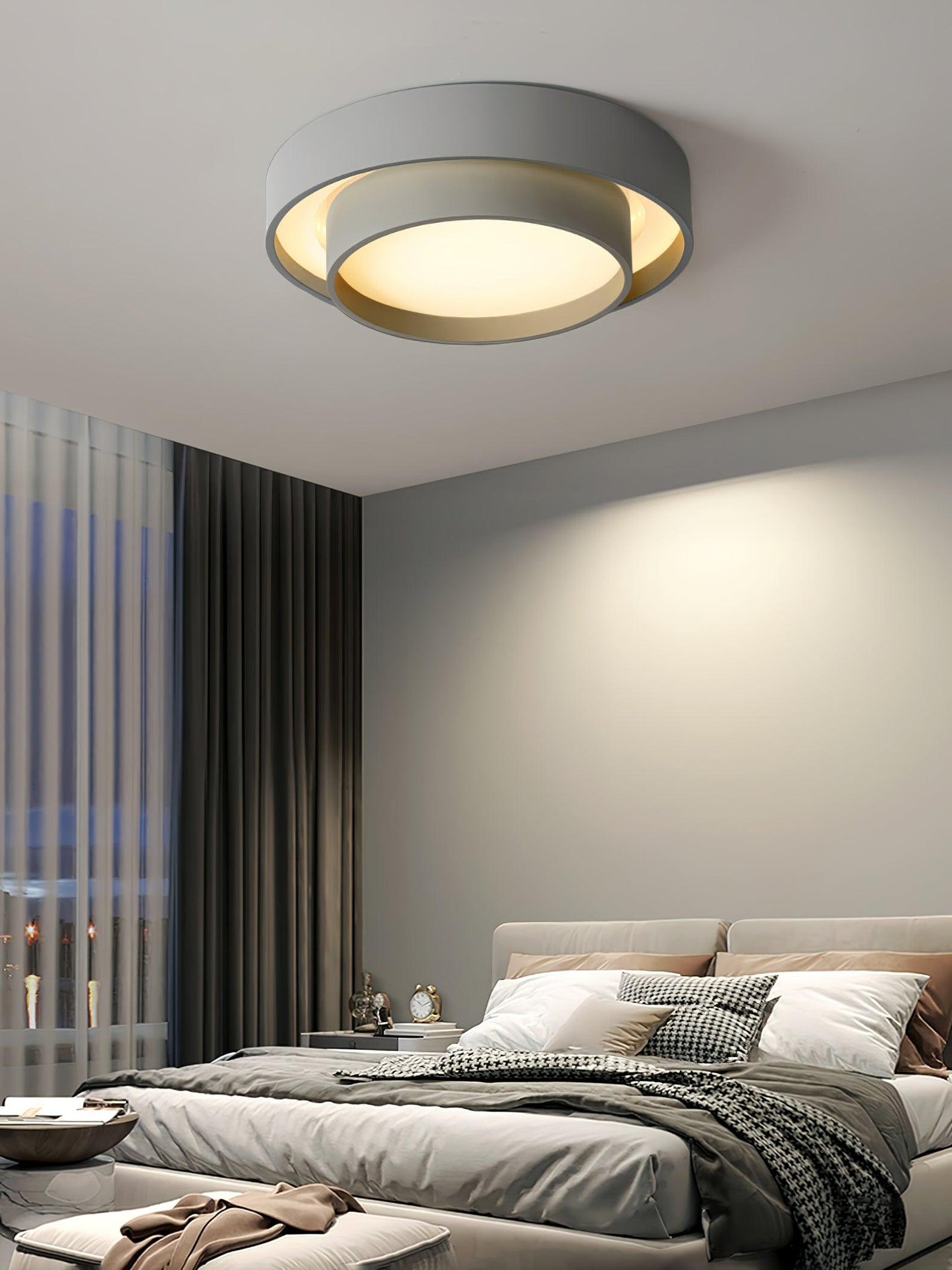Melody Layered Ring LED Ceiling Light / ∅ 19.7″ x H 5.5″ / Dia 50cm x H 14cm / White / Warm Light