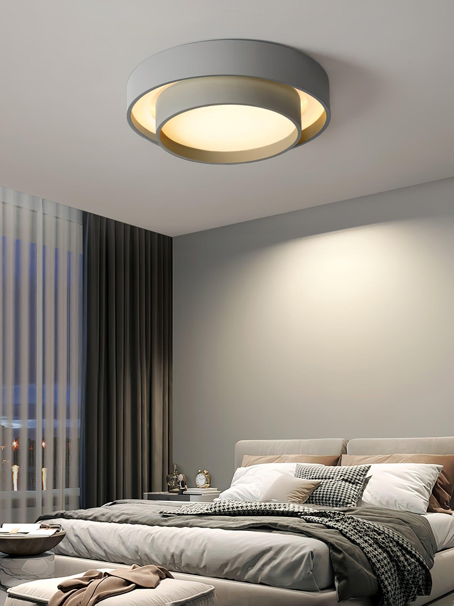 Melody Layered Ring LED Ceiling Light / ∅ 19.7″ x H 5.5″ / Dia 50cm x H 14cm / White / Warm Light