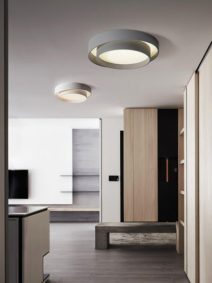 Melody Layered Ring LED Ceiling Light / ∅ 19.7″ x H 5.5″ / Dia 50cm x H 14cm / White / Cool Light