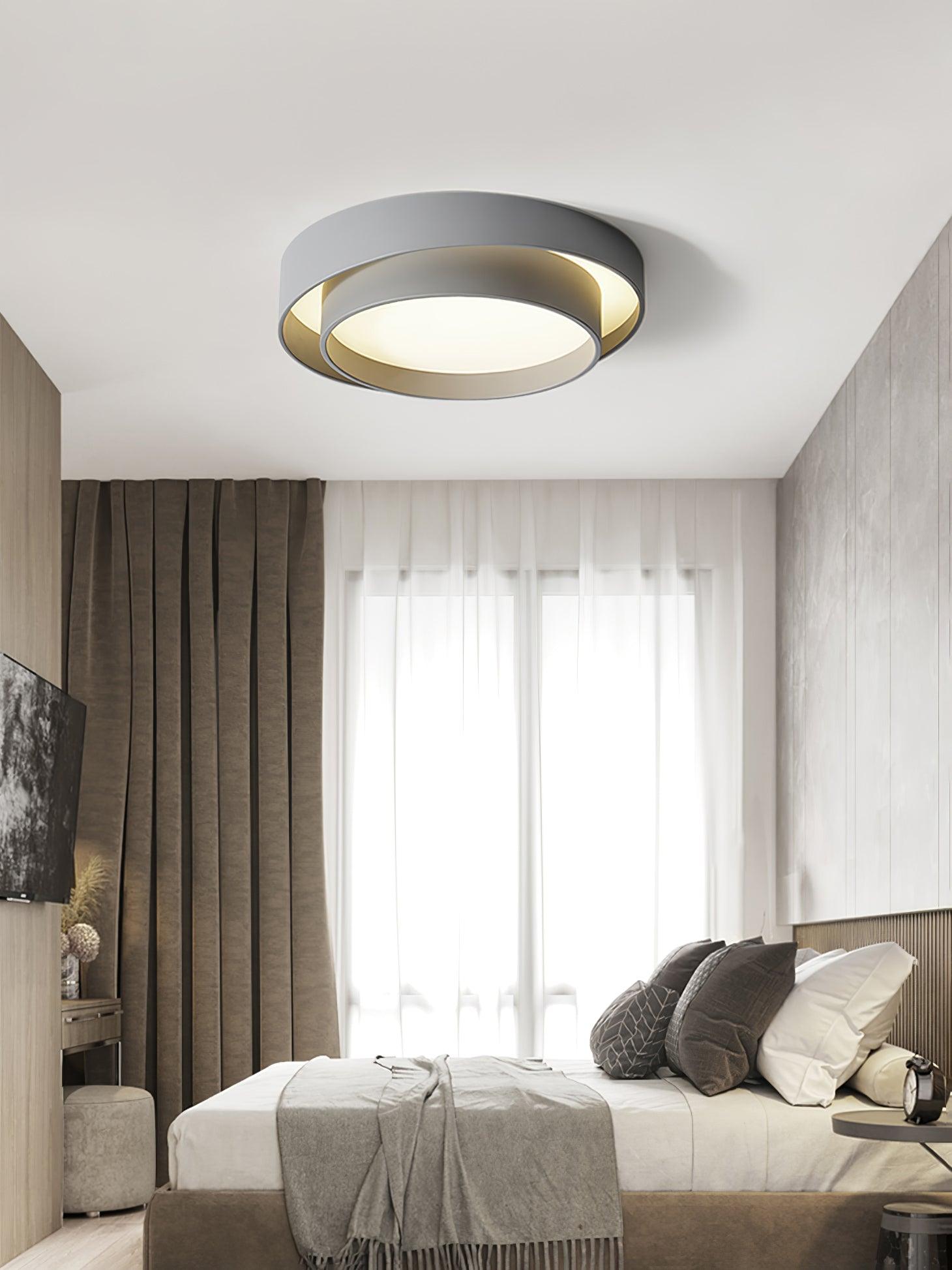 Melody Layered Ring LED Ceiling Light / ∅ 23.6″ x H 5.5″ / Dia 60cm x H 14cm / White / Warm Light
