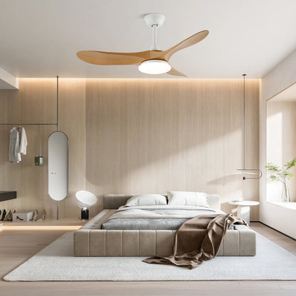 Modern Timber Blade LED Ceiling Fan