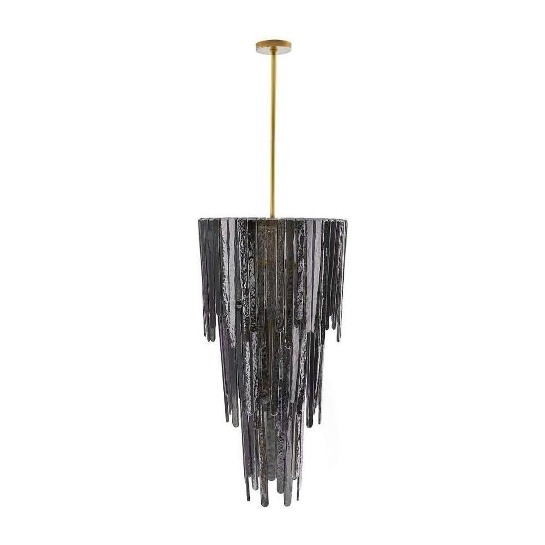 Raine Tiered Glass Waterfall Chandelier / Blue Smoke Luster