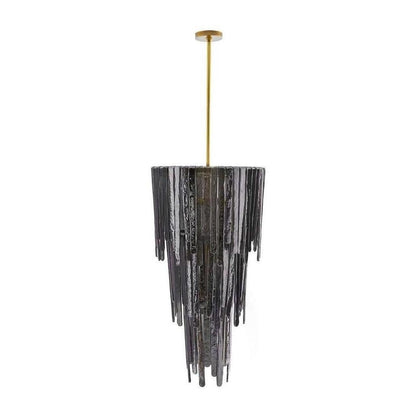 Raine Tiered Glass Waterfall Chandelier / Blue Smoke Luster