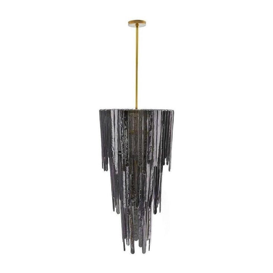 Raine Tiered Glass Waterfall Chandelier / Blue Smoke Luster