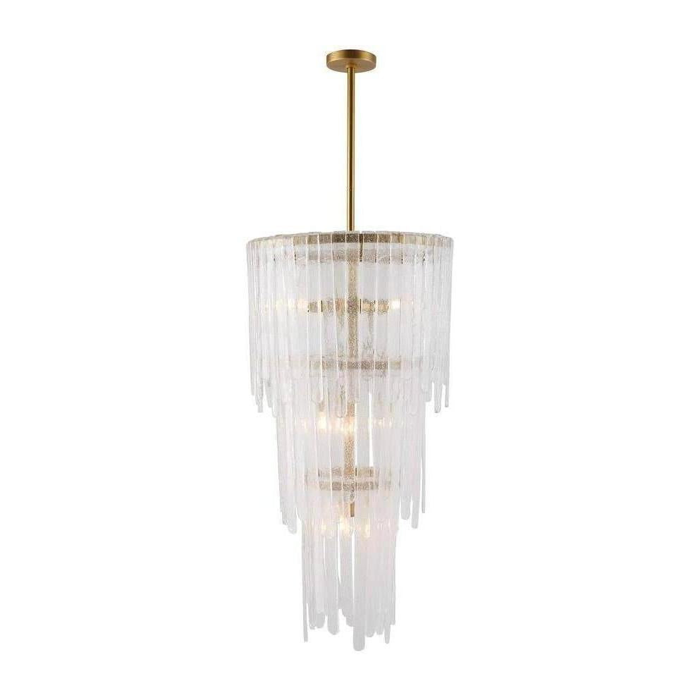 Raine Tiered Glass Waterfall Chandelier / Clear Seedy