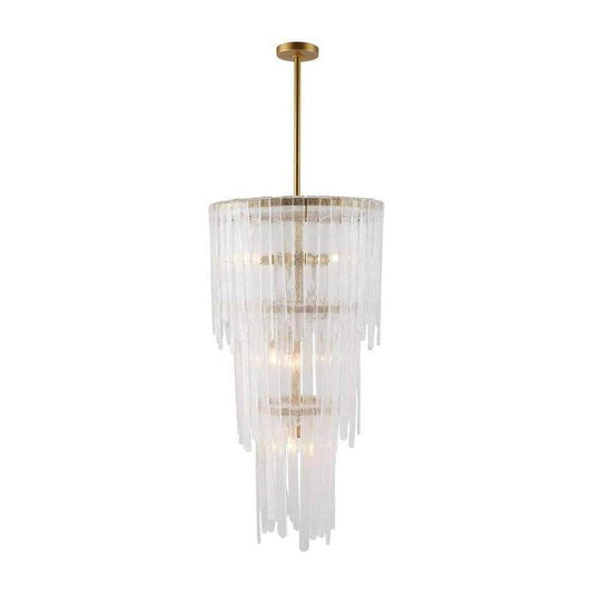 Raine Tiered Glass Waterfall Chandelier / Clear Seedy