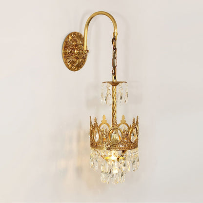 Regal Crystal Crown Wall Sconce