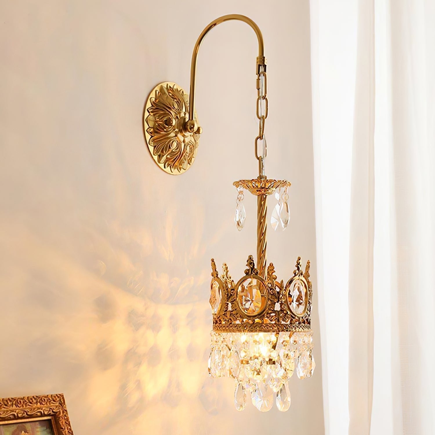 Regal Crystal Crown Wall Sconce
