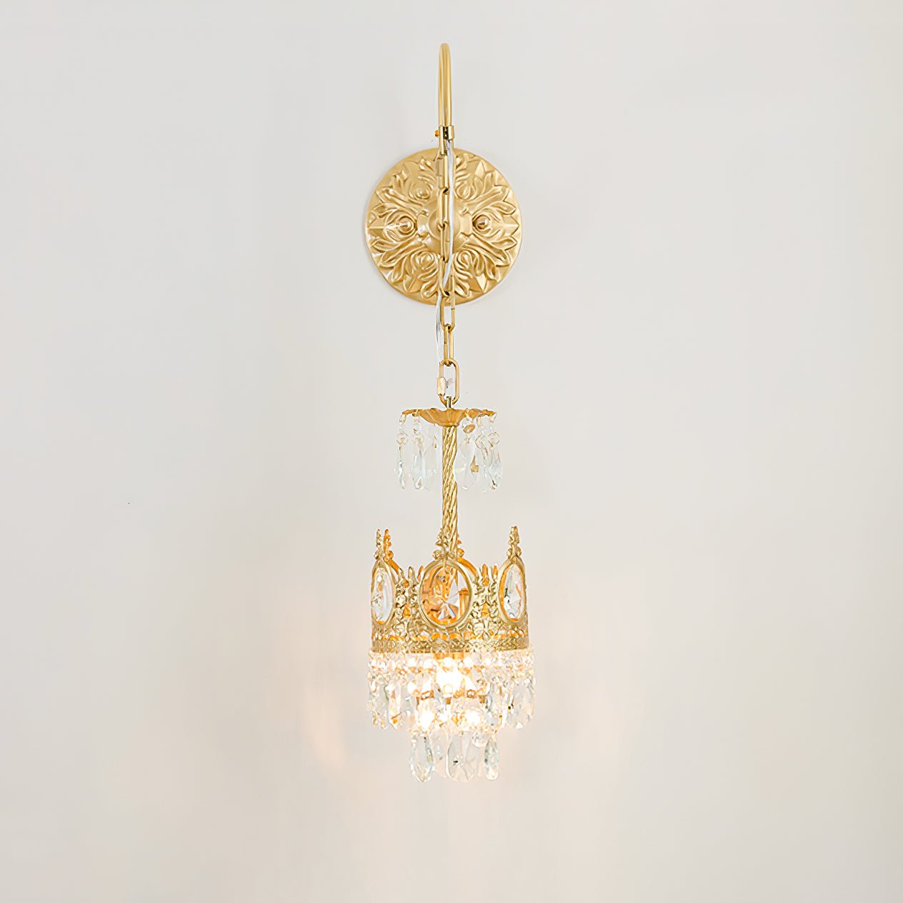 Regal Crystal Crown Wall Sconce