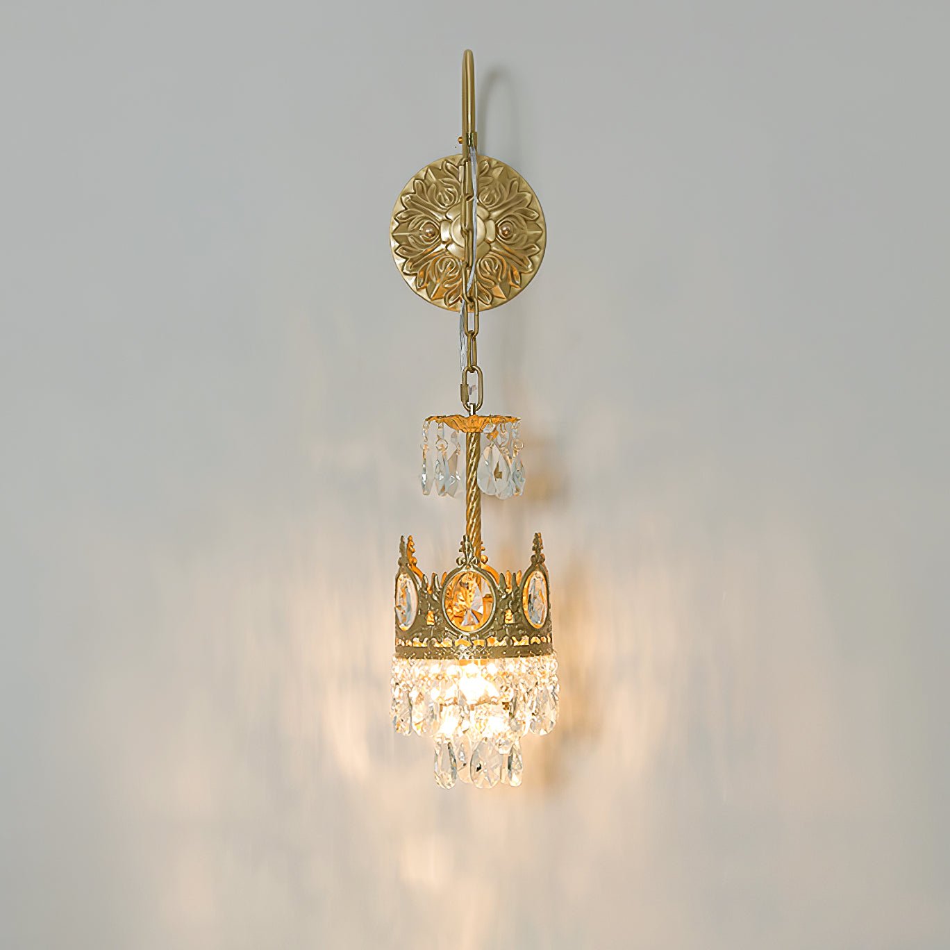 Regal Crystal Crown Wall Sconce