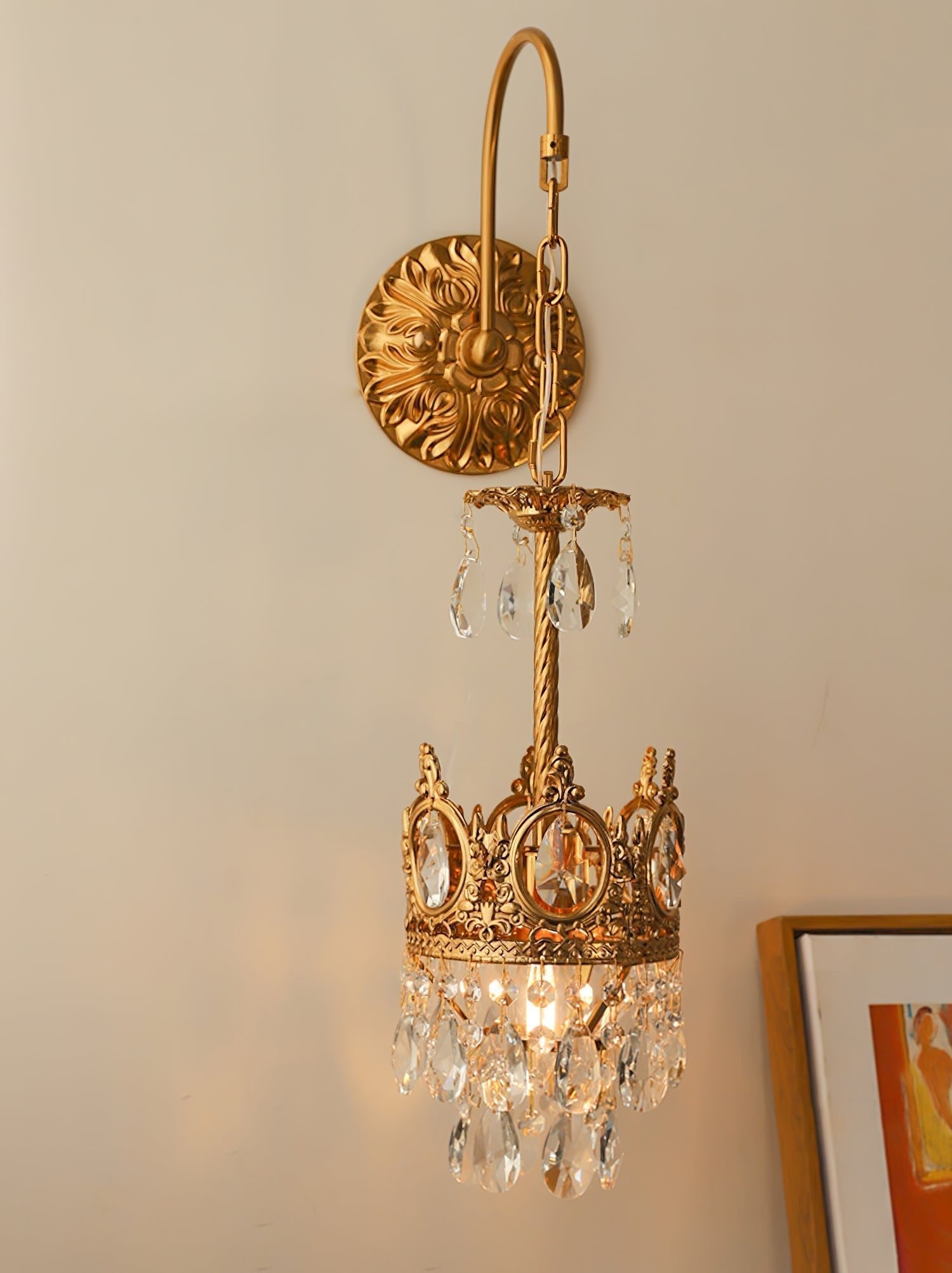 Regal Crystal Crown Wall Sconce