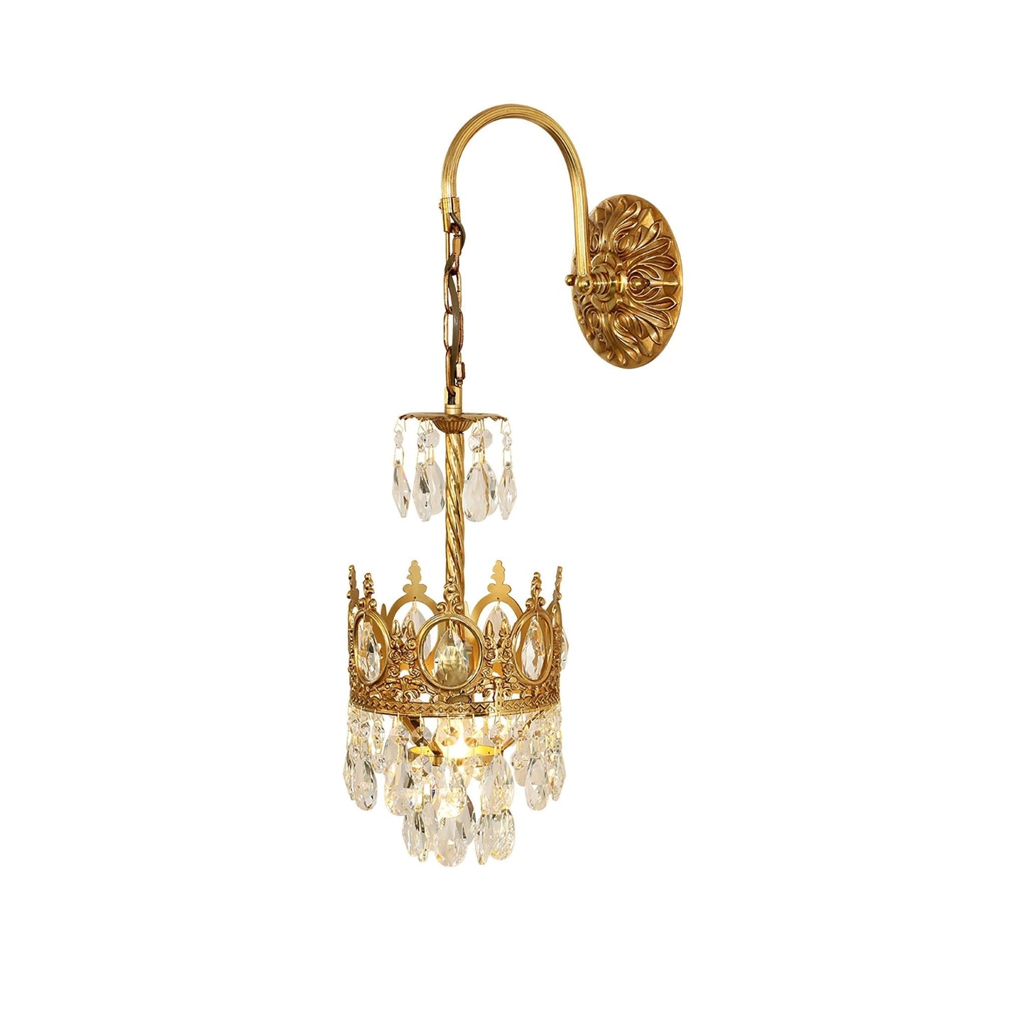 Regal Crystal Crown Wall Sconce