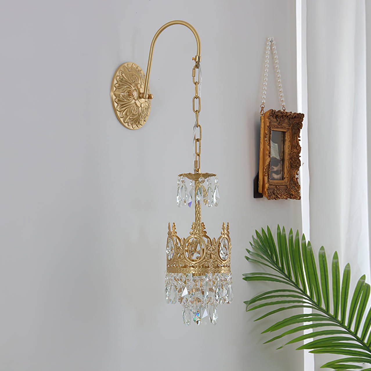 Regal Crystal Crown Wall Sconce