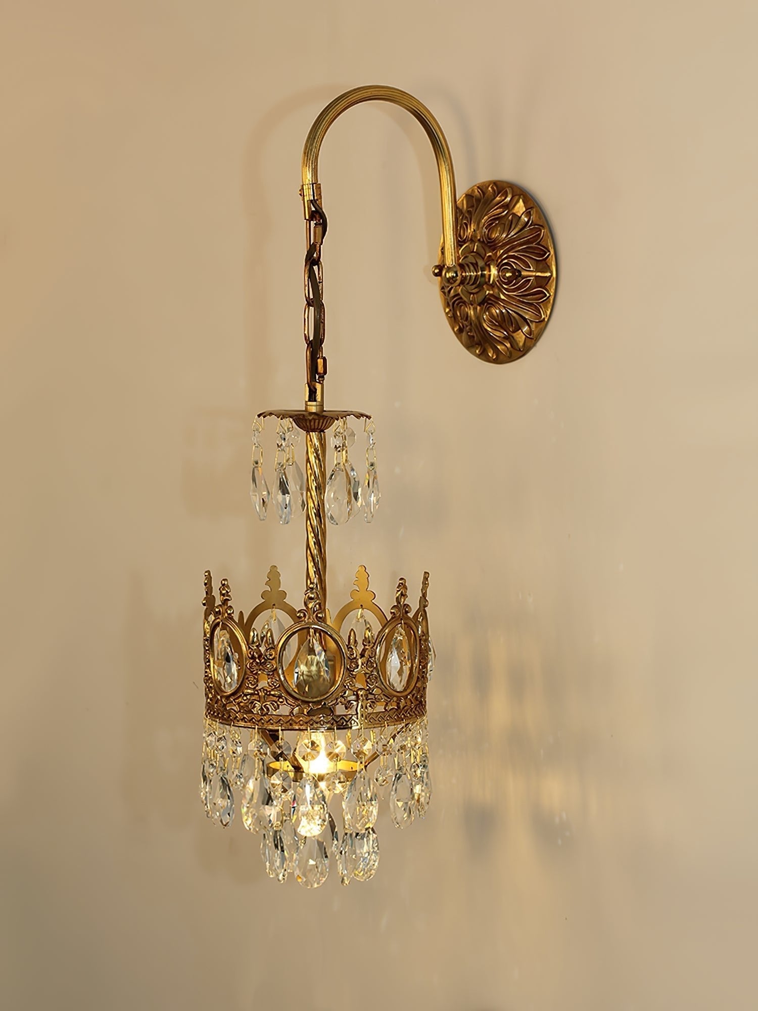 Regal Crystal Crown Wall Sconce
