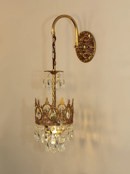 Regal Crystal Crown Wall Sconce
