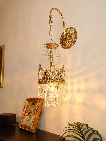 Regal Crystal Crown Wall Sconce