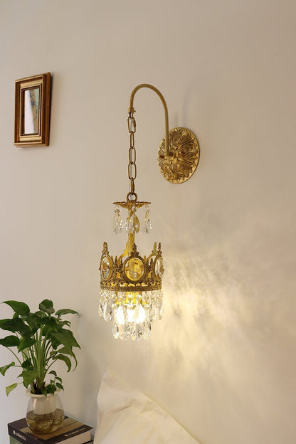 Regal Crystal Crown Wall Sconce