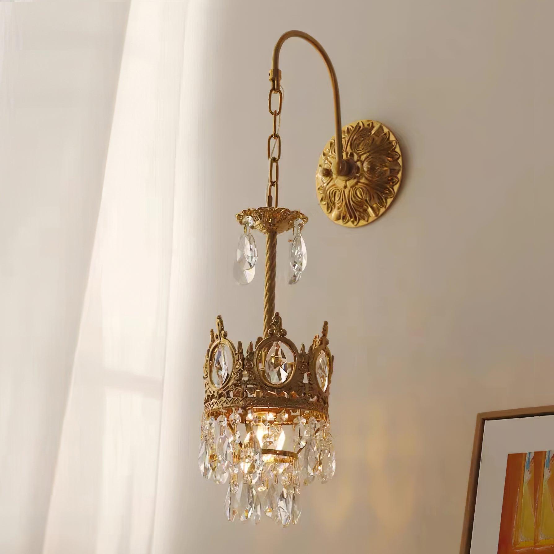 Regal Crystal Crown Wall Sconce