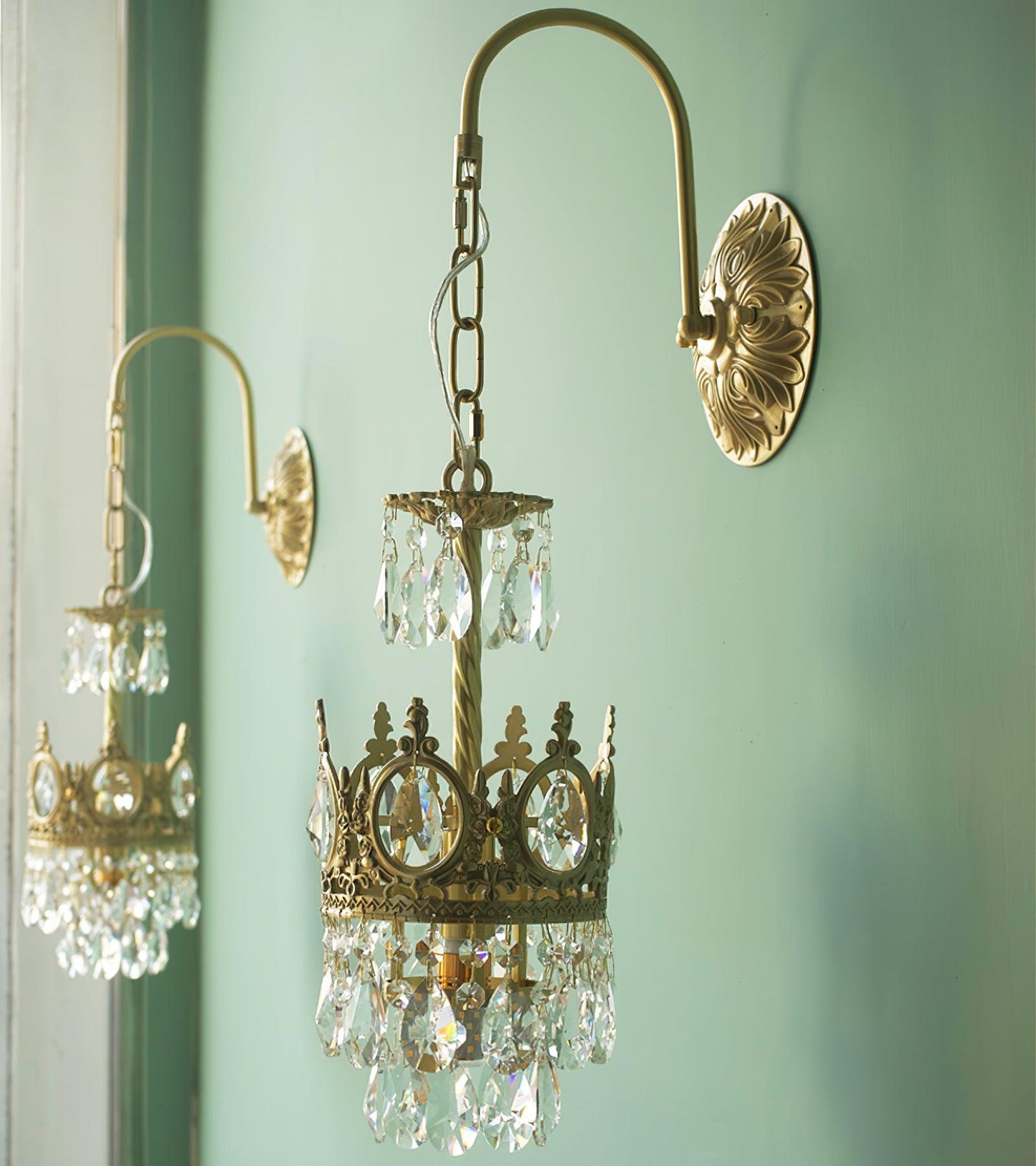 Regal Crystal Crown Wall Sconce
