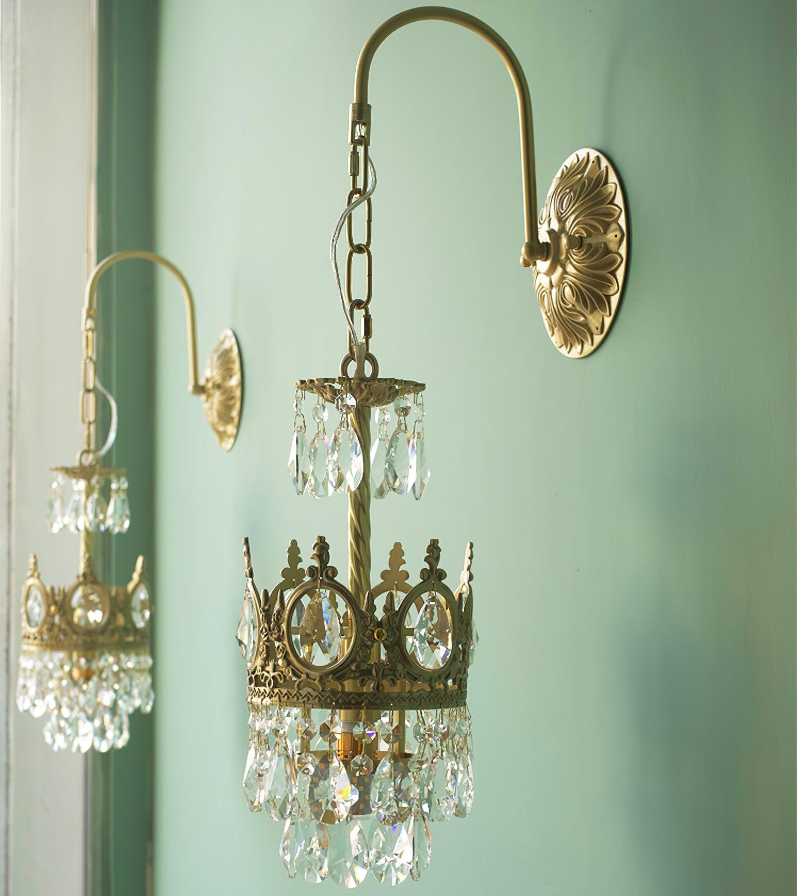 Regal Crystal Crown Wall Sconce