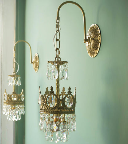 Regal Crystal Crown Wall Sconce