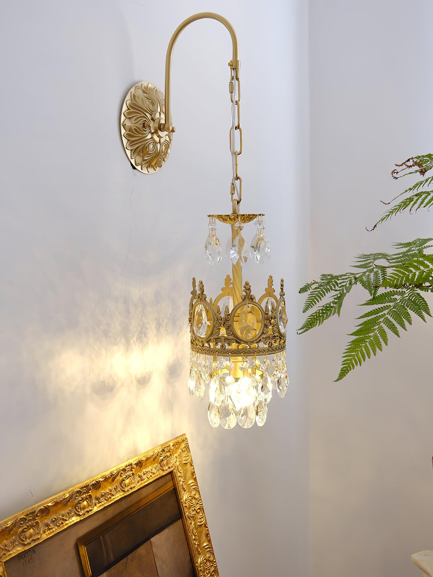 Regal Crystal Crown Wall Sconce