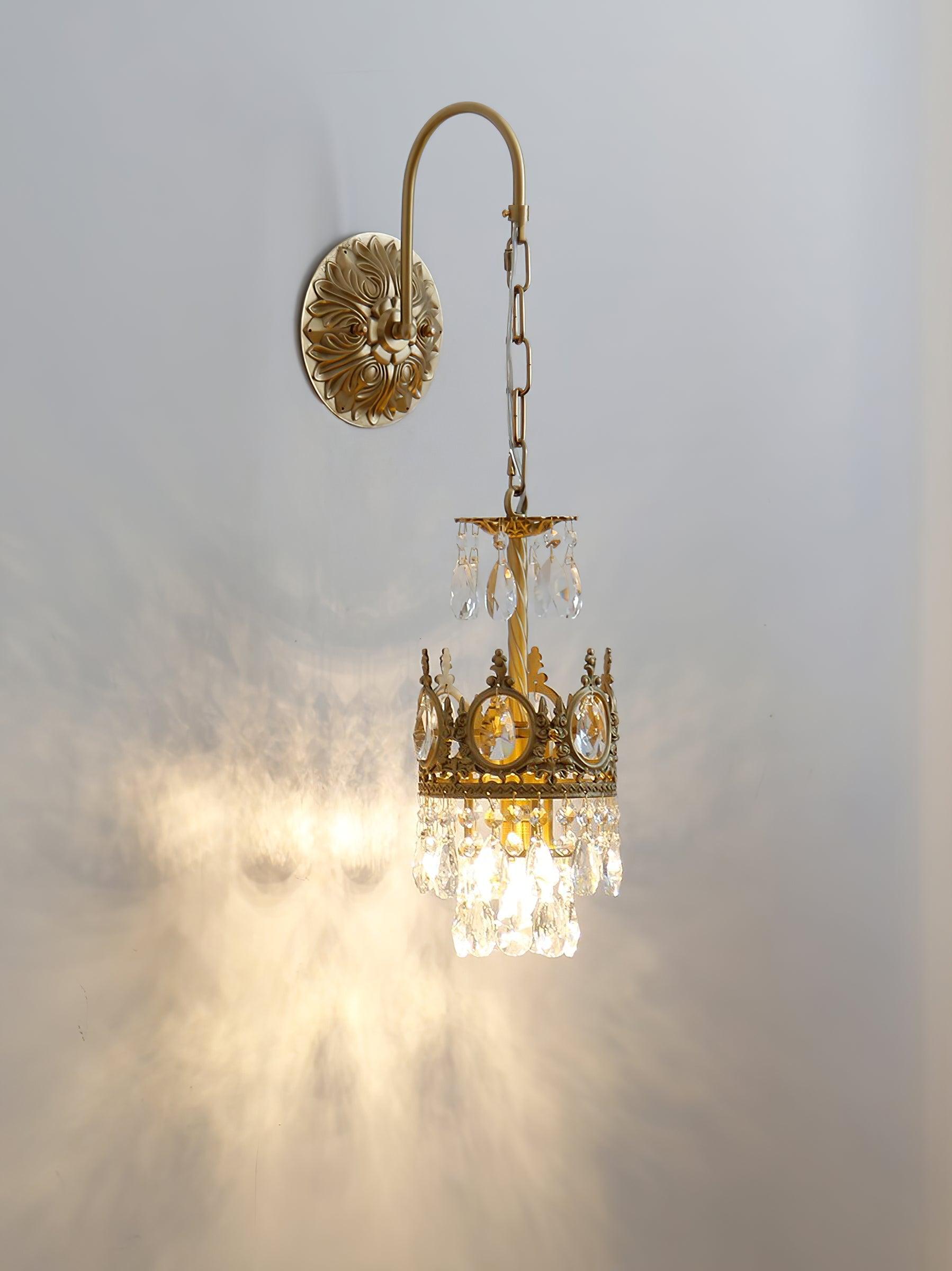 Regal Crystal Crown Wall Sconce