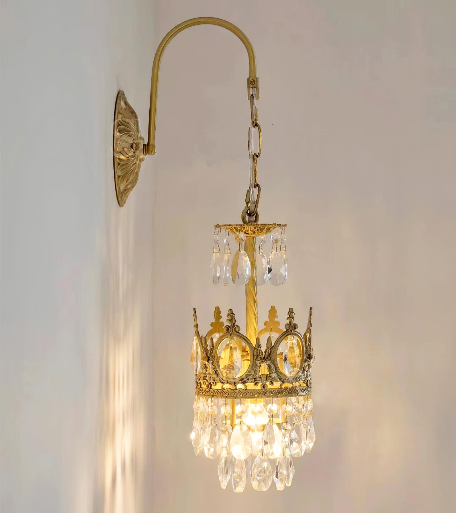 Regal Crystal Crown Wall Sconce