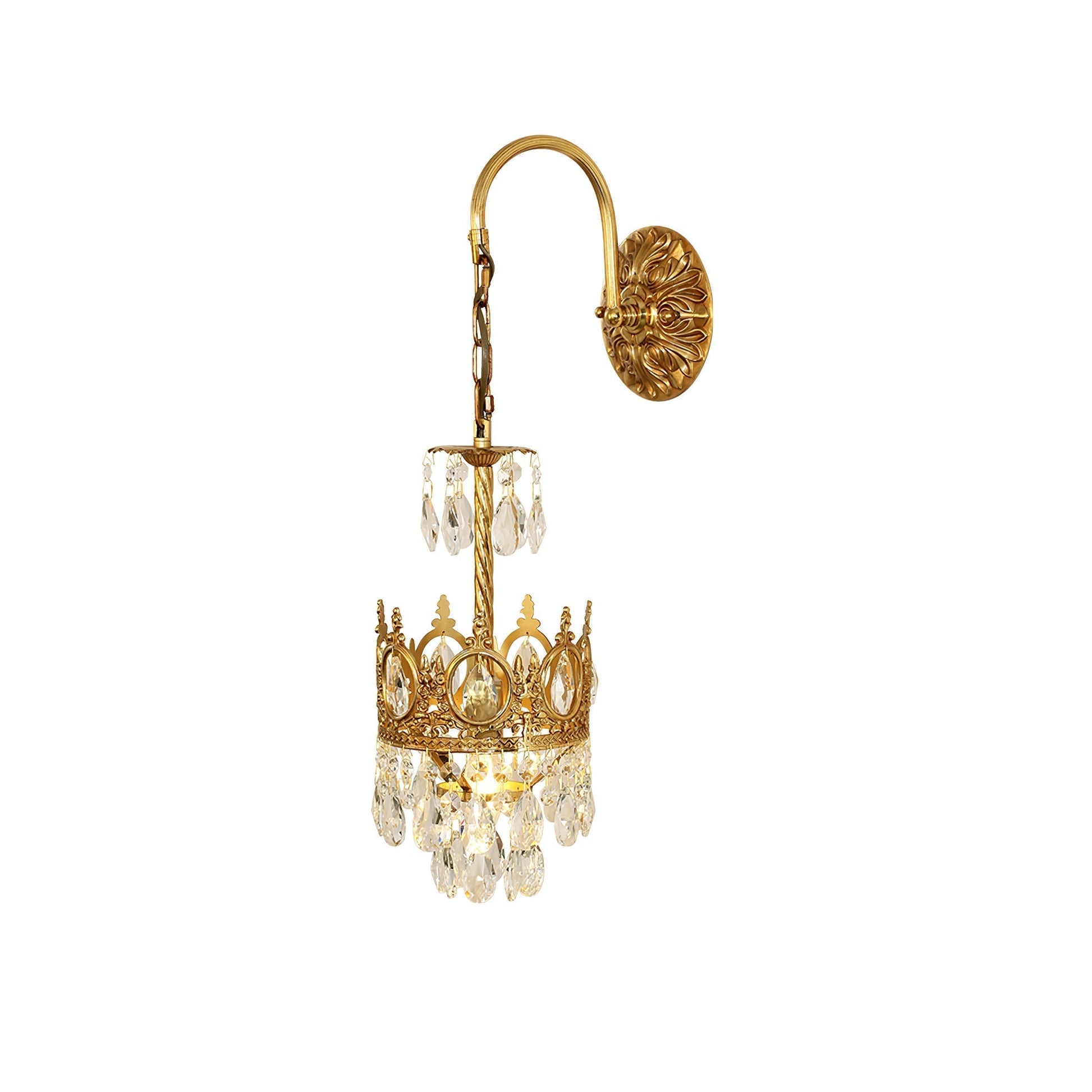 Regal Crystal Crown Wall Sconce