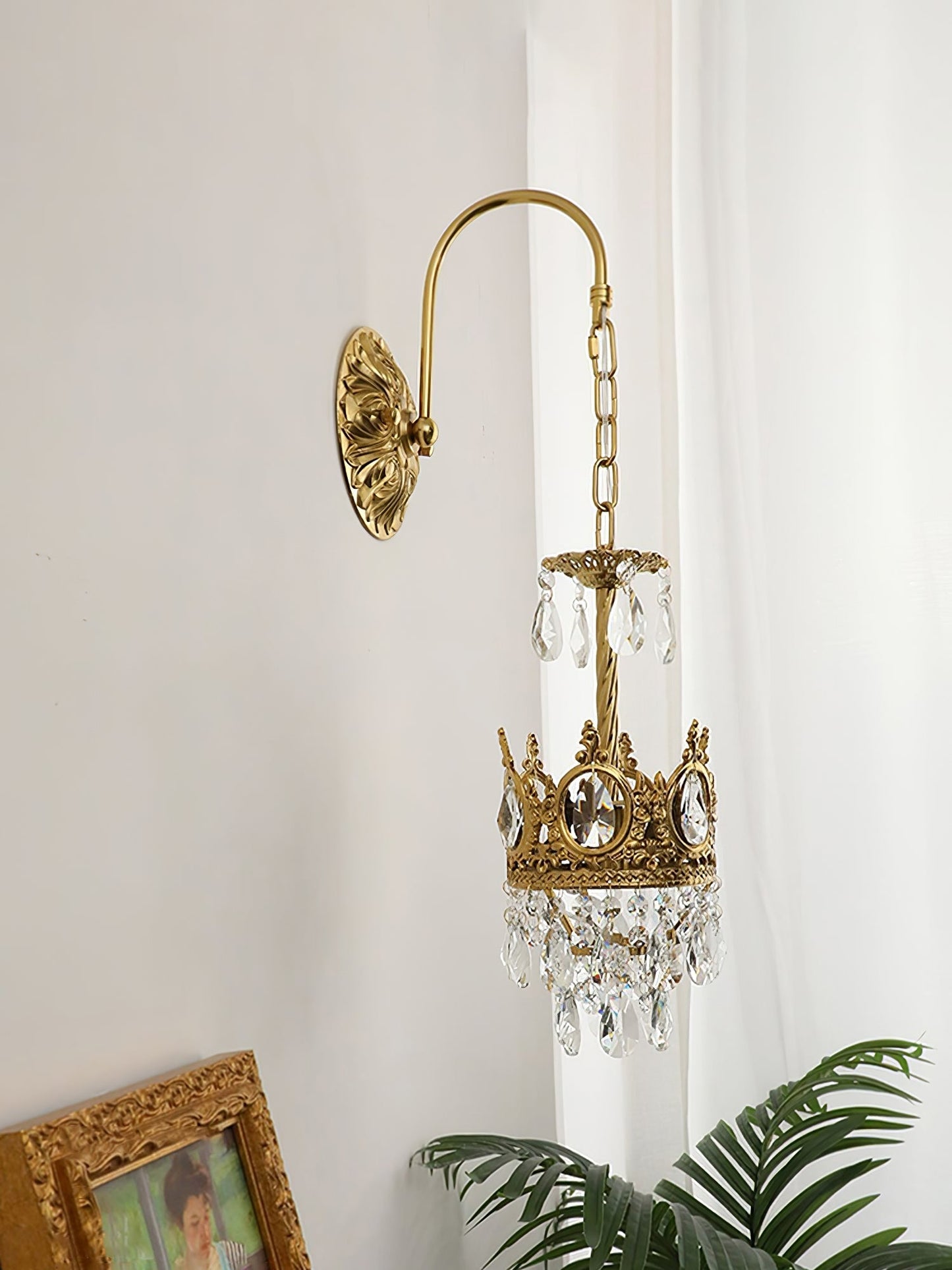 Regal Crystal Crown Wall Sconce