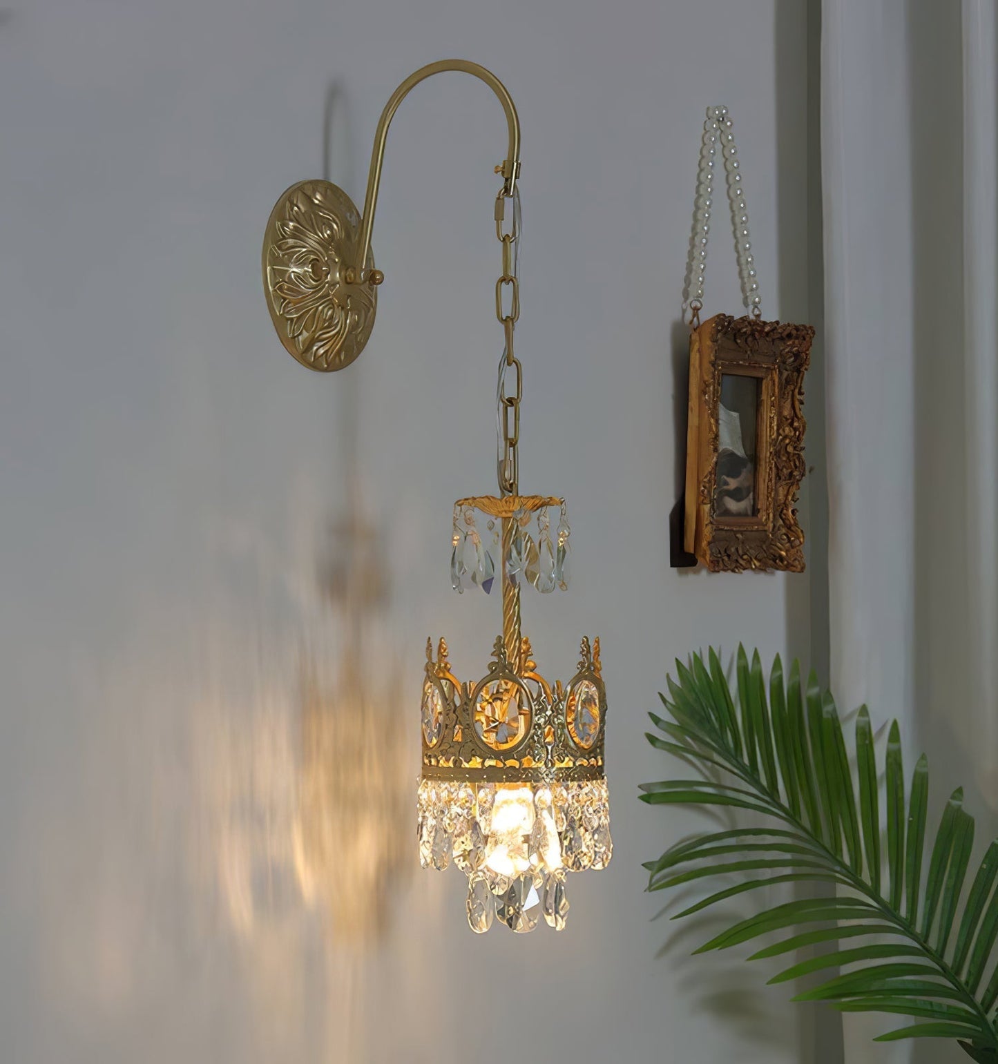 Regal Crystal Crown Wall Sconce