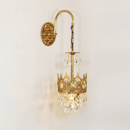 Regal Crystal Crown Wall Sconce