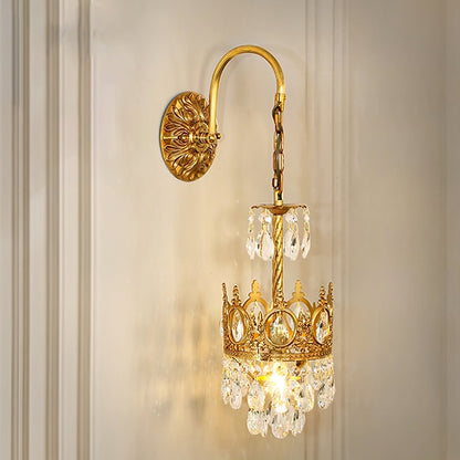 Regal Crystal Crown Wall Sconce