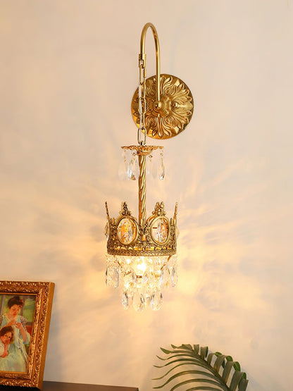 Regal Crystal Crown Wall Sconce